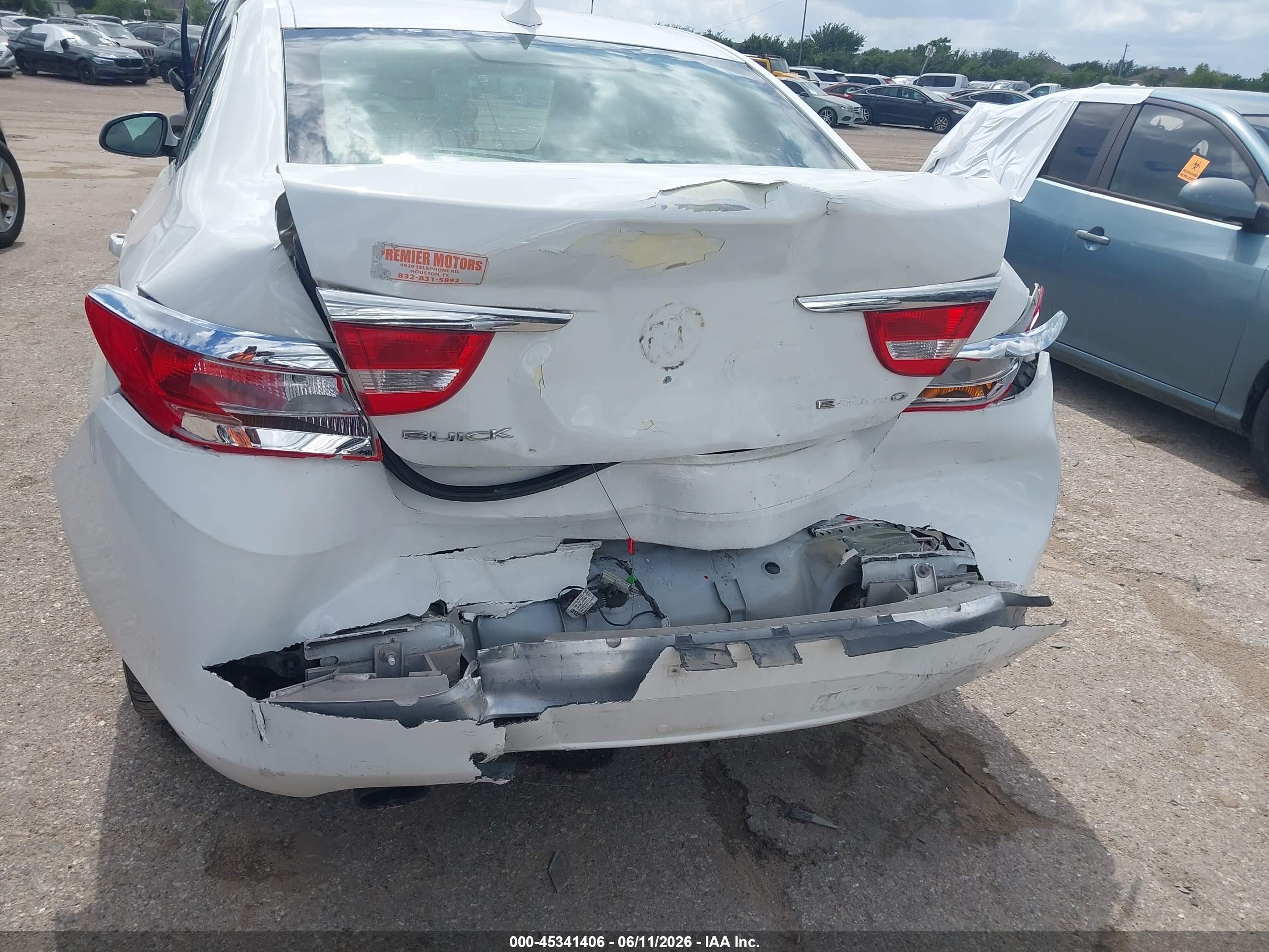 2015 Buick Verano   White vin: 1G4PP5SK9F4127431