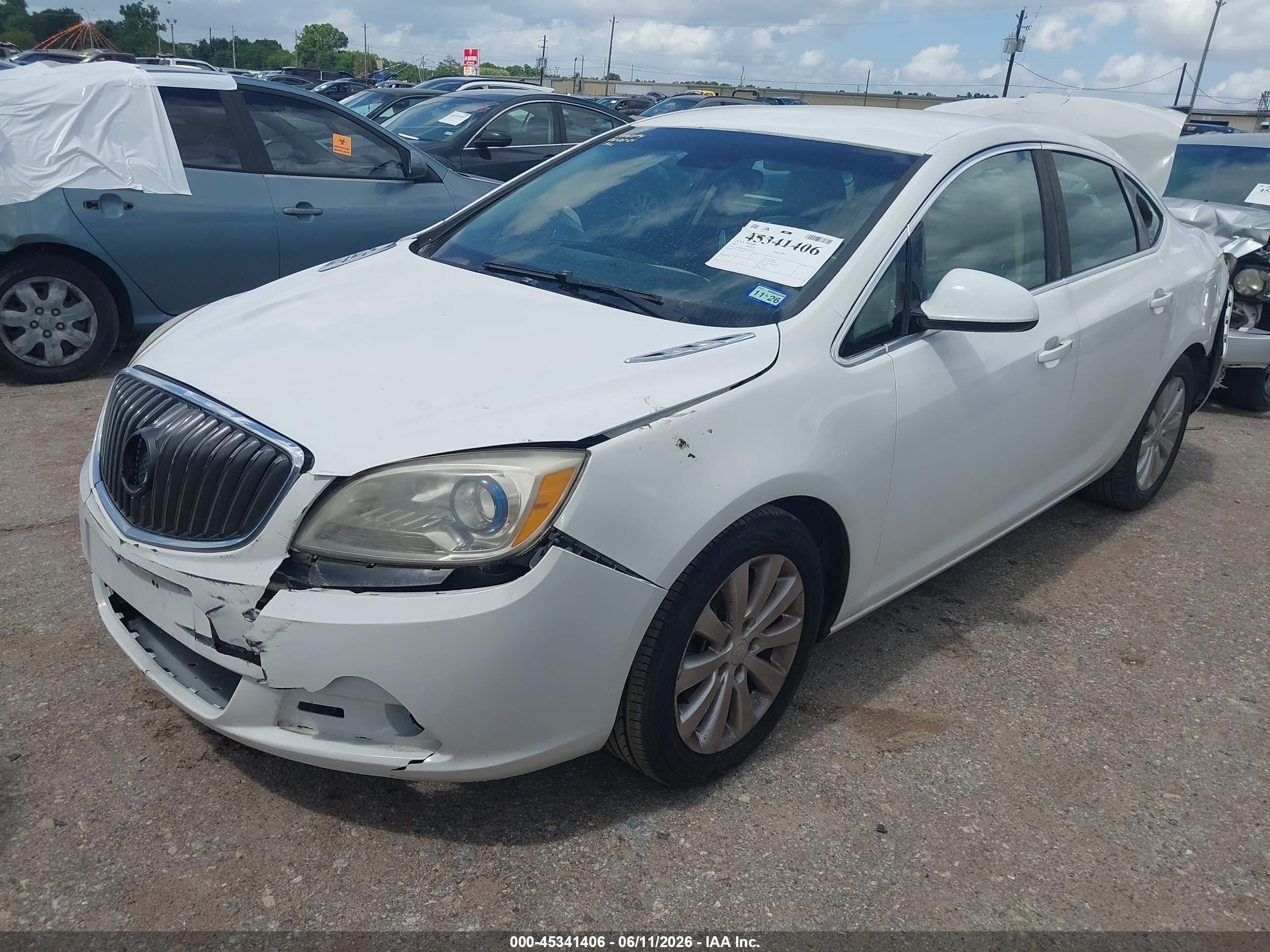 2015 Buick Verano   White vin: 1G4PP5SK9F4127431