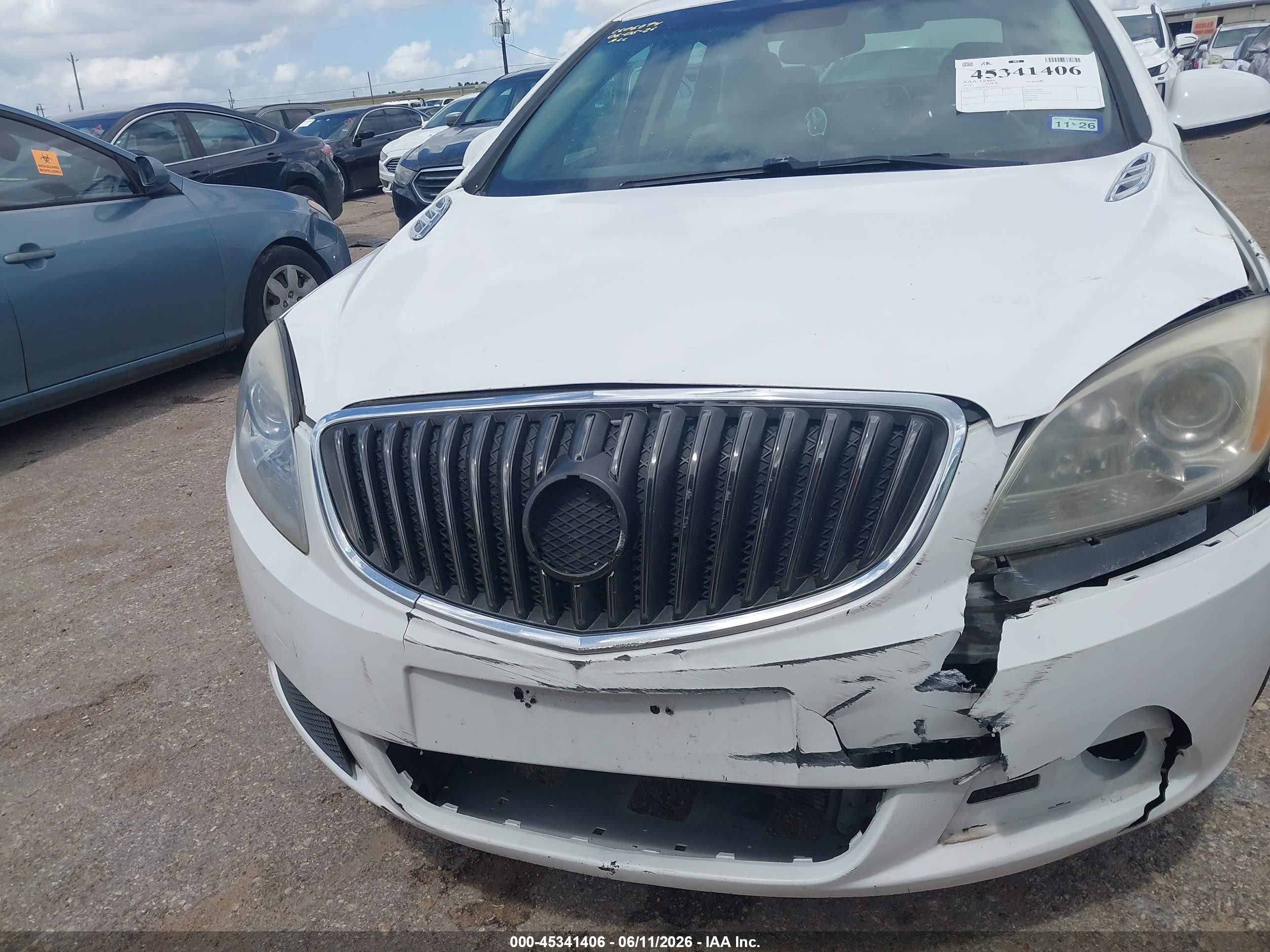 2015 Buick Verano   White vin: 1G4PP5SK9F4127431