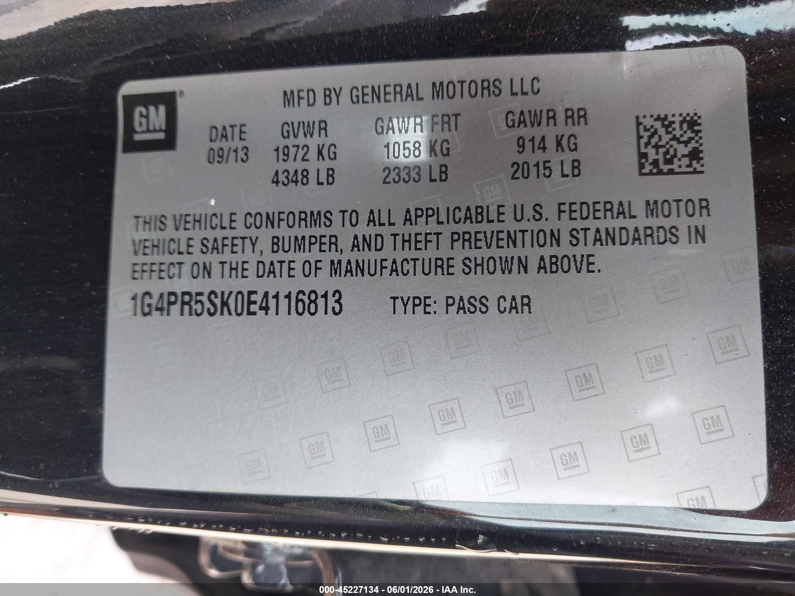 2014 Buick Verano Convenience Group Black vin: 1G4PR5SK0E4116813