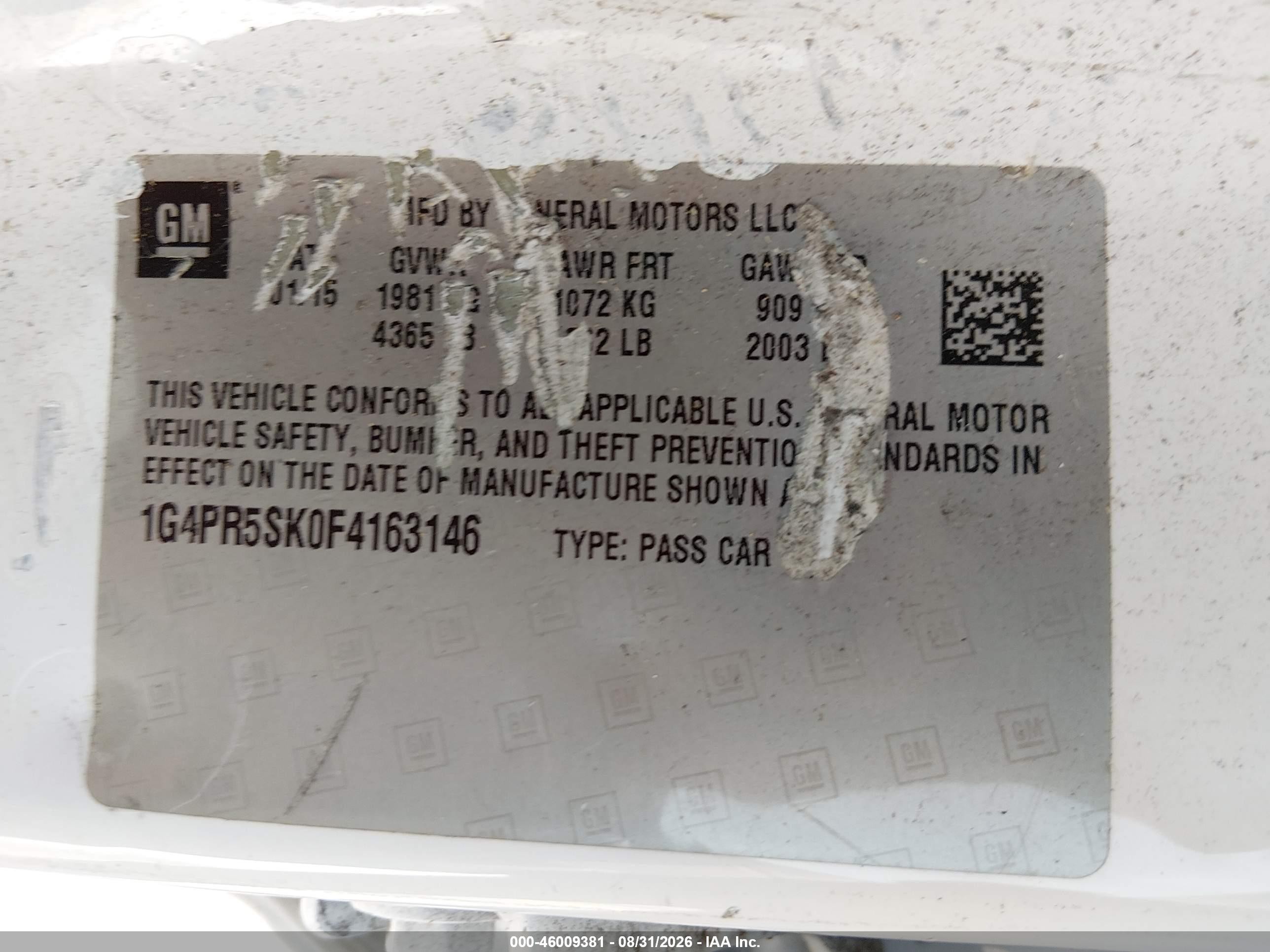 2015 Buick Verano Convenience Group White vin: 1G4PR5SK0F4163146