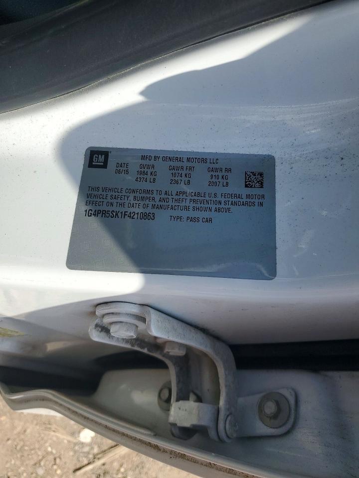 2015 Buick Verano Convenience White vin: 1G4PR5SK1F4210863