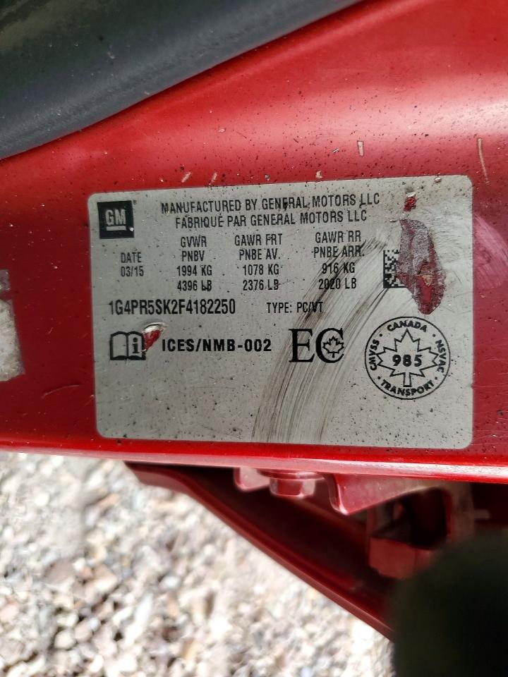2015 Buick Verano Convenience Red vin: 1G4PR5SK2F4182250