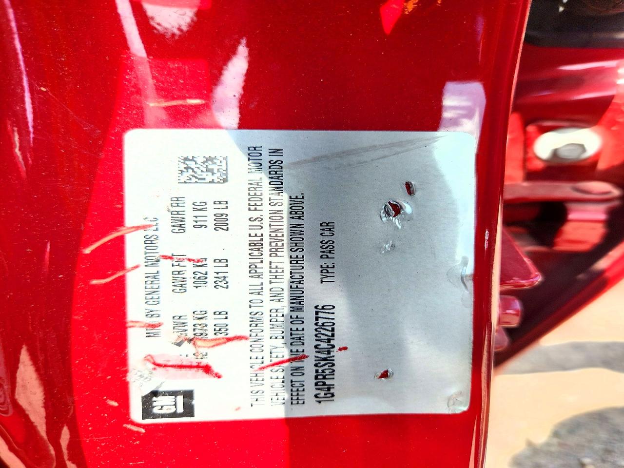 2012 Buick Verano Convenience Red vin: 1G4PR5SK4C4226776