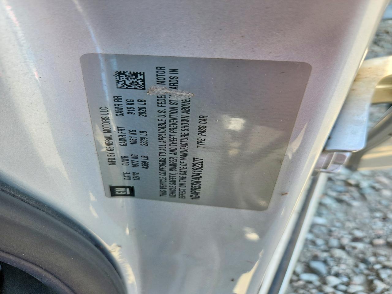 2013 Buick Verano Convenience Silver vin: 1G4PR5SK4D4162207