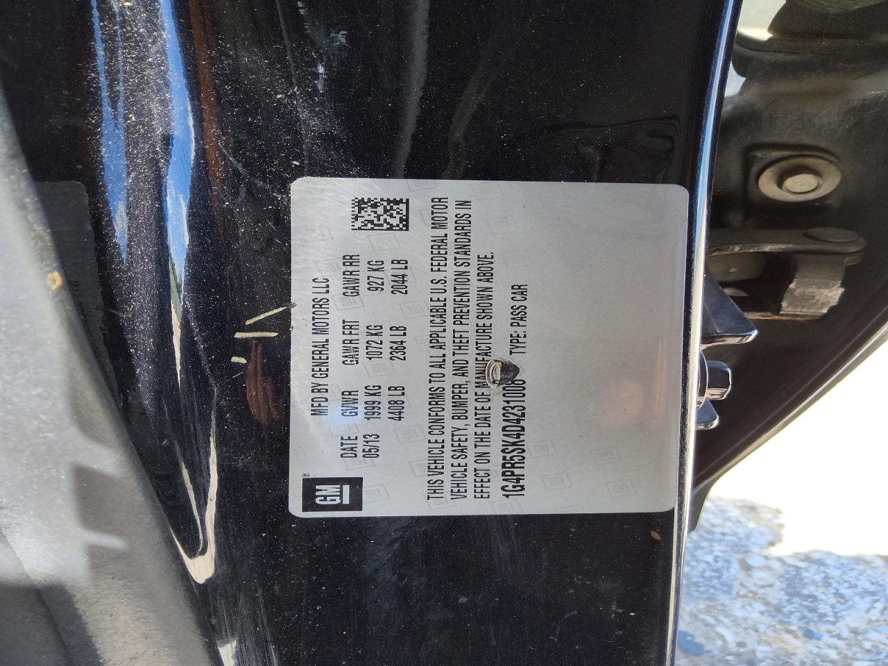2013 Buick Verano Convenience Black vin: 1G4PR5SK4D4231008