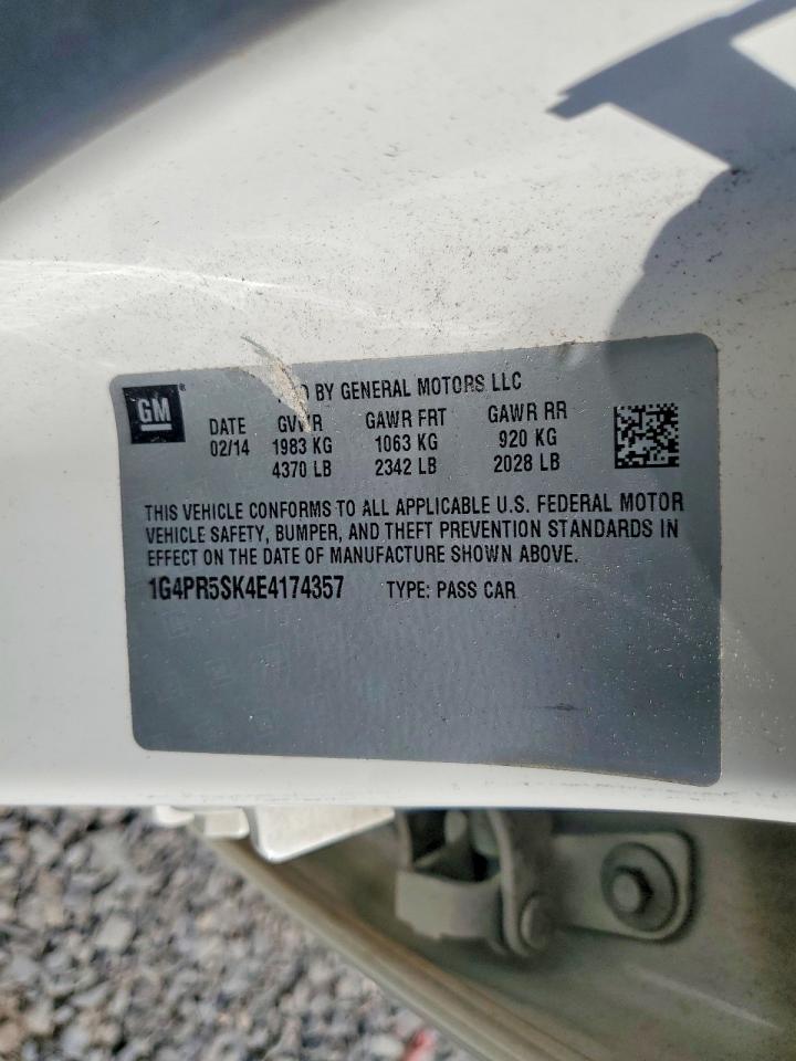2014 Buick Verano Convenience White vin: 1G4PR5SK4E4174357