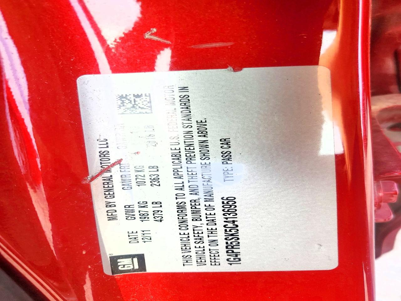 2012 Buick Verano Convenience Red vin: 1G4PR5SK5C4136956