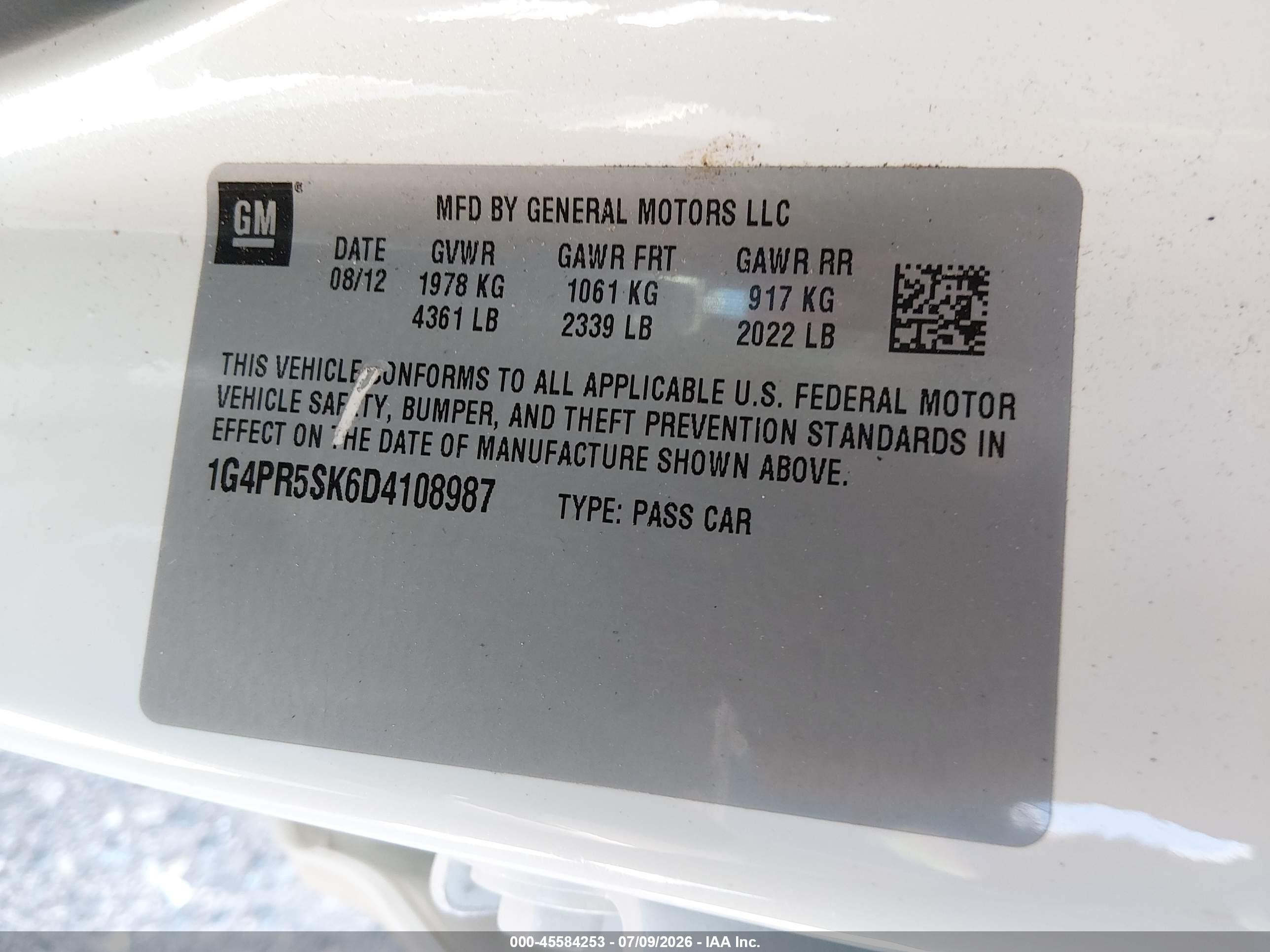 2013 Buick Verano Convenience Group Кремовый vin: 1G4PR5SK6D4108987