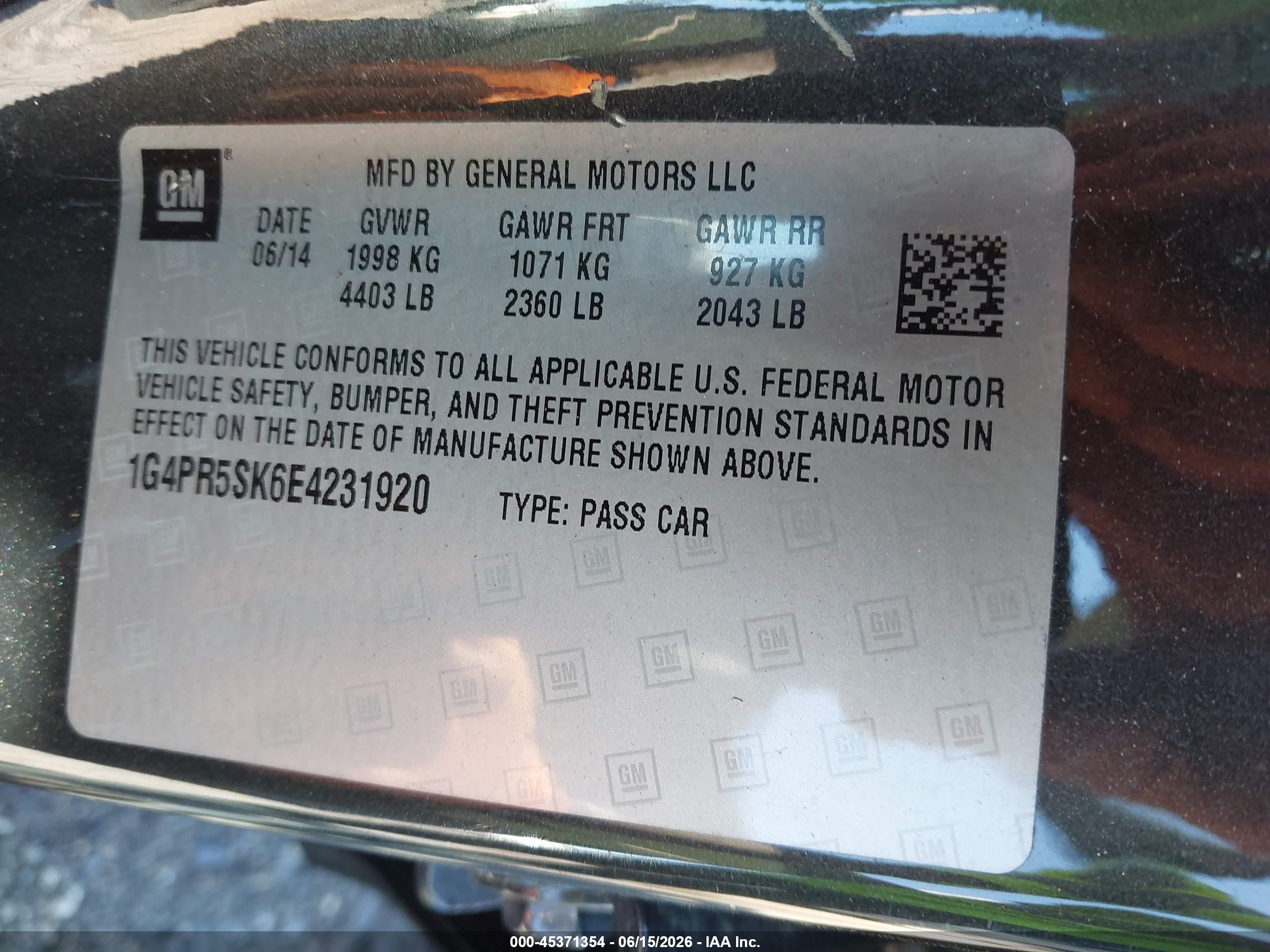 2014 Buick Verano Convenience Group Gray vin: 1G4PR5SK6E4231920
