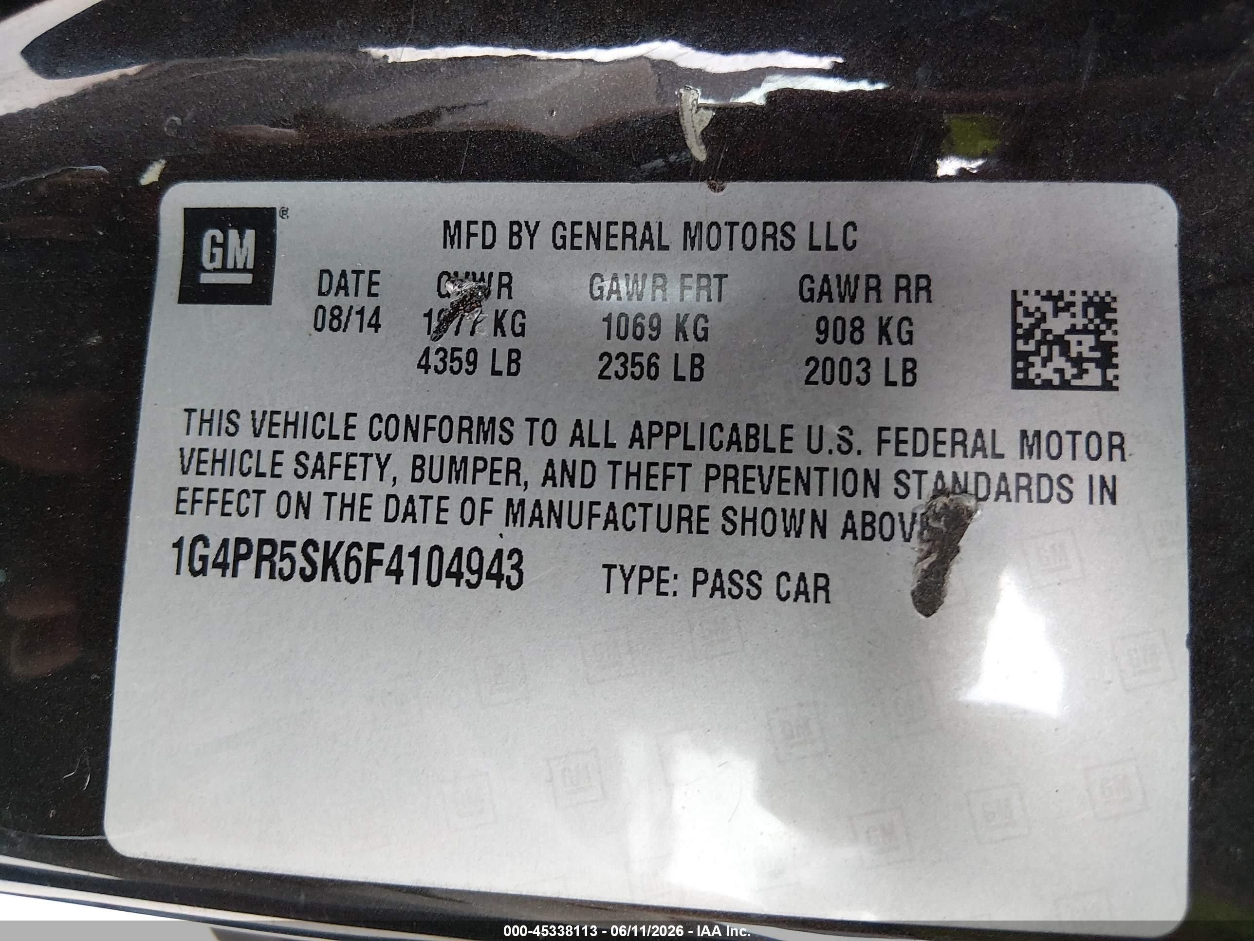 2015 Buick Verano Convenience Group Brown vin: 1G4PR5SK6F4104943