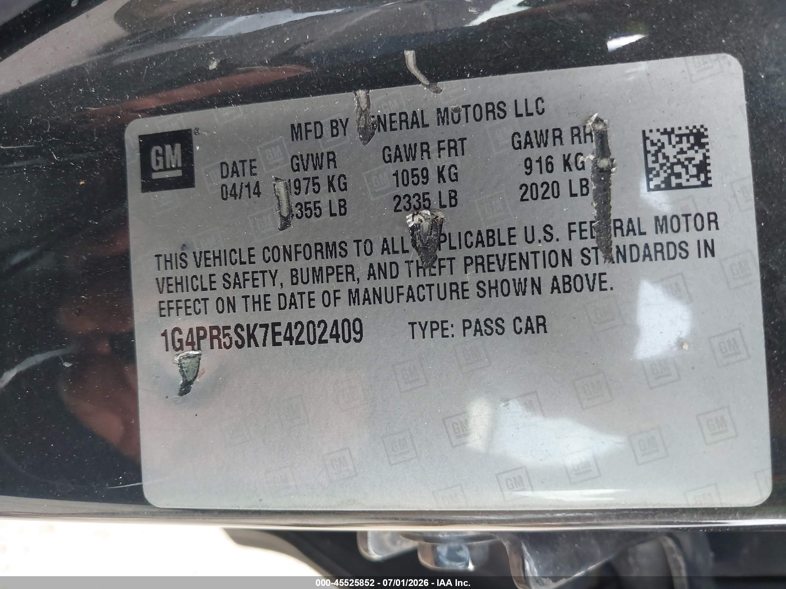 2014 Buick Verano Convenience Group Gray vin: 1G4PR5SK7E4202409