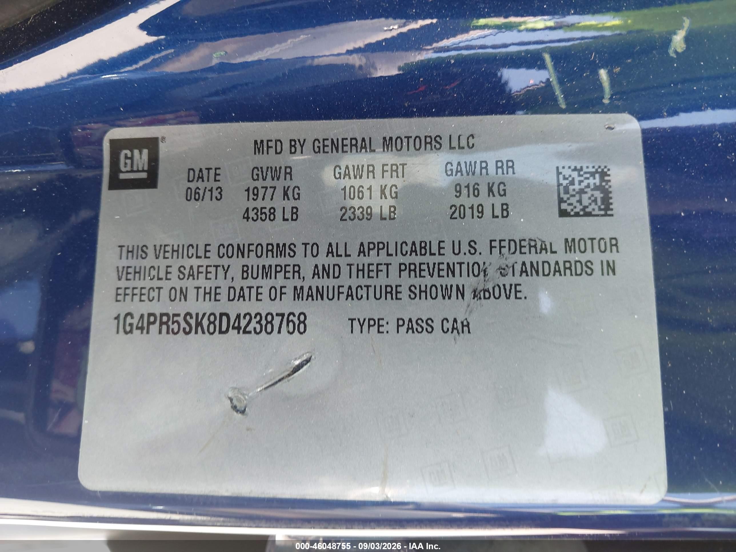 2013 Buick Verano Convenience Group Blue vin: 1G4PR5SK8D4238768