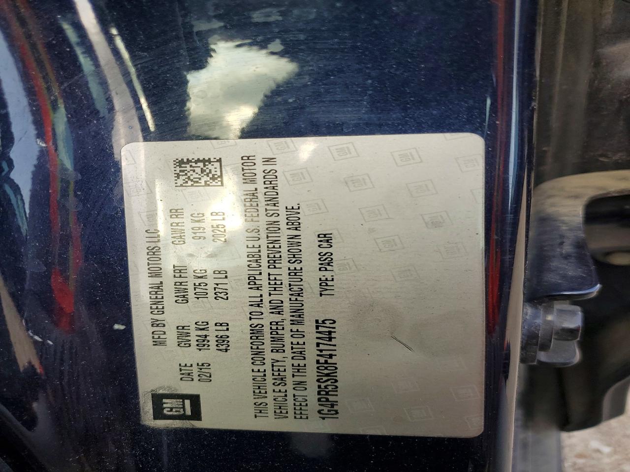 2015 Buick Verano Convenience Blue vin: 1G4PR5SK8F4174475