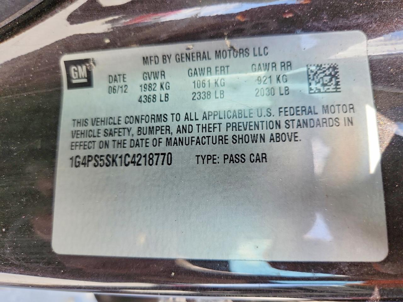 2012 Buick Verano Brown vin: 1G4PS5SK1C4218770