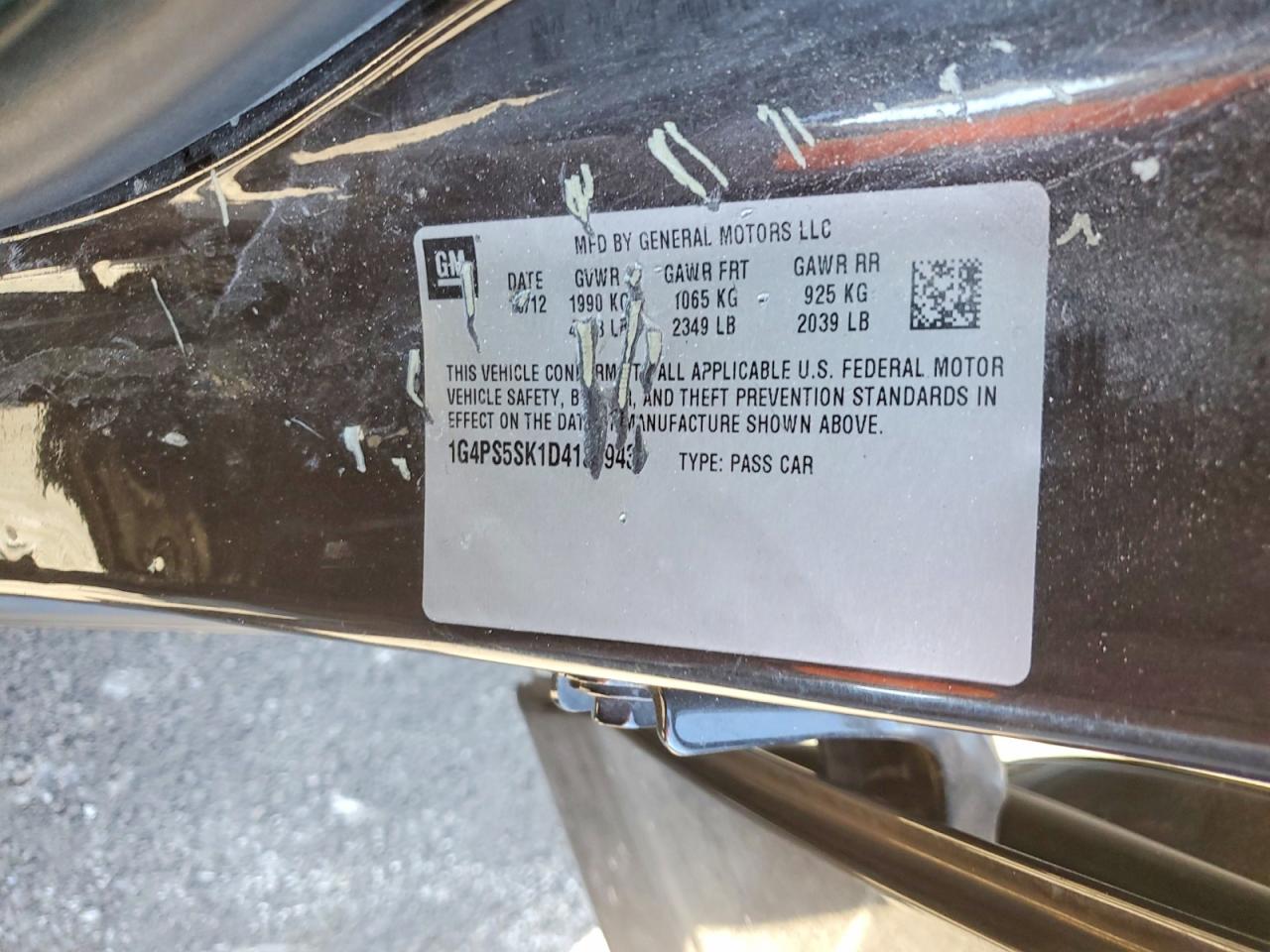 2013 Buick Verano Brown vin: 1G4PS5SK1D4132943
