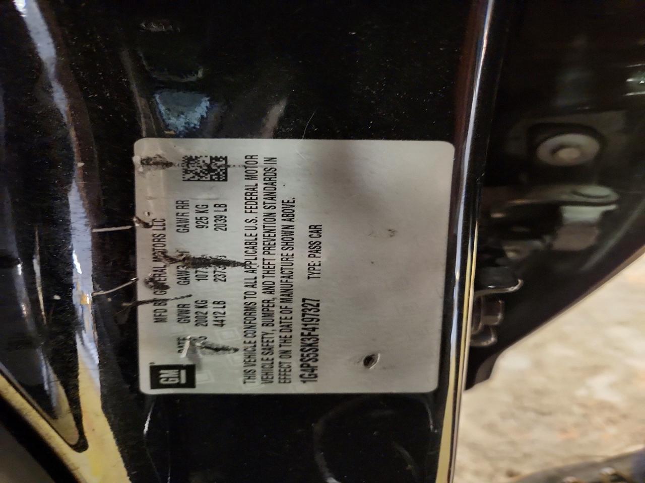 2015 Buick Verano Black vin: 1G4PS5SK3F4197327