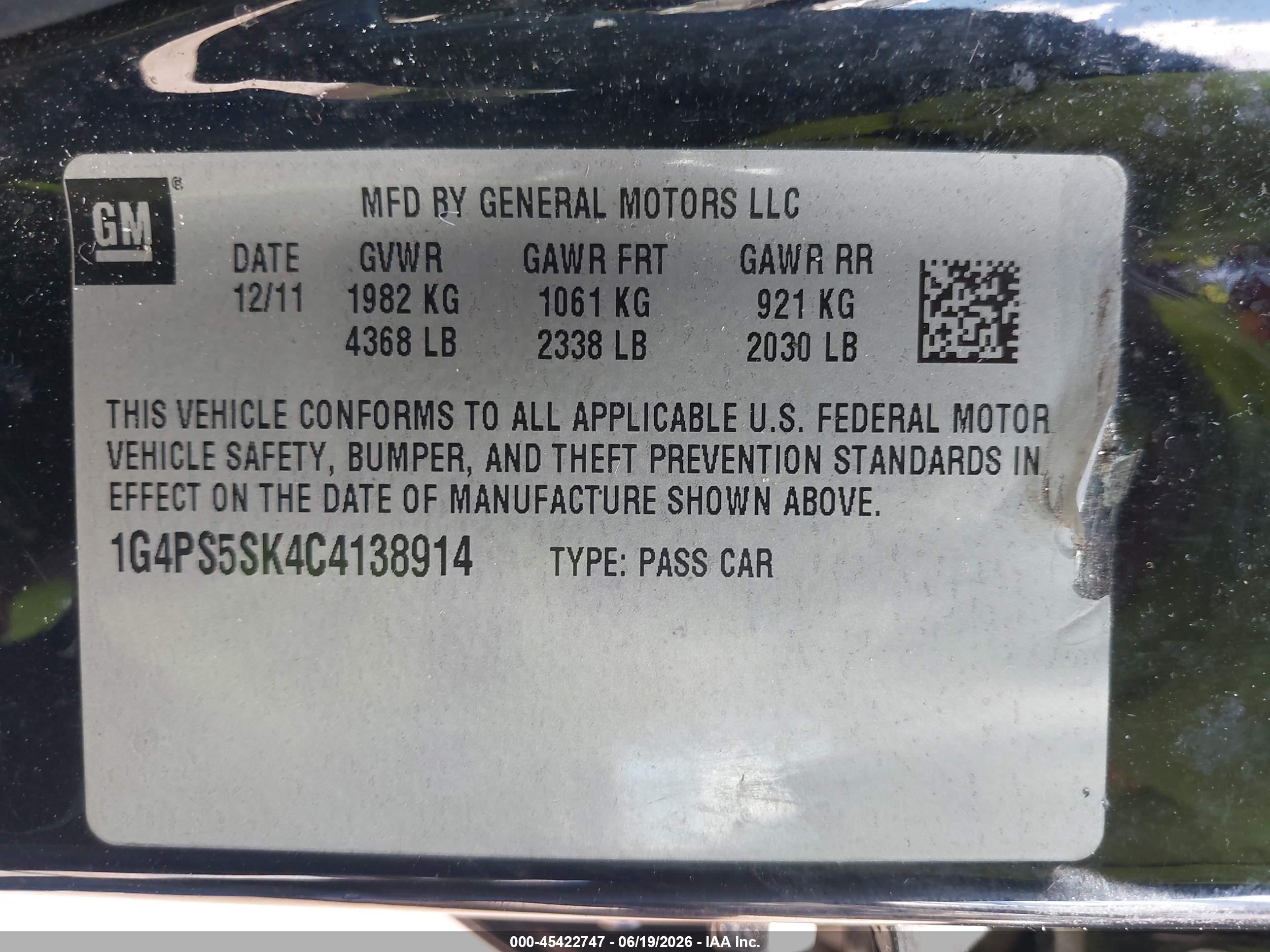 2012 Buick Verano Leather Group Черный vin: 1G4PS5SK4C4138914