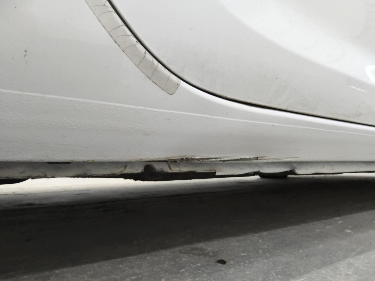 2013 Buick Verano White vin: 1G4PS5SK4D4248430 Damage: Right Rocker Panel, Dent(S) W/ Paint Dmg, 6 To 7 Inches