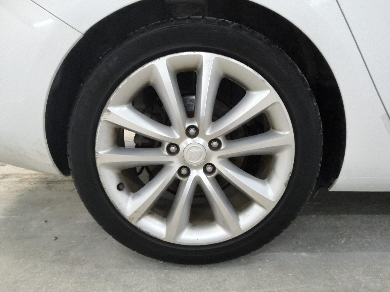 2013 Buick Verano White vin: 1G4PS5SK4D4248430 Damage: Right Rear Wheel, Curb Rash, > 12 Inches