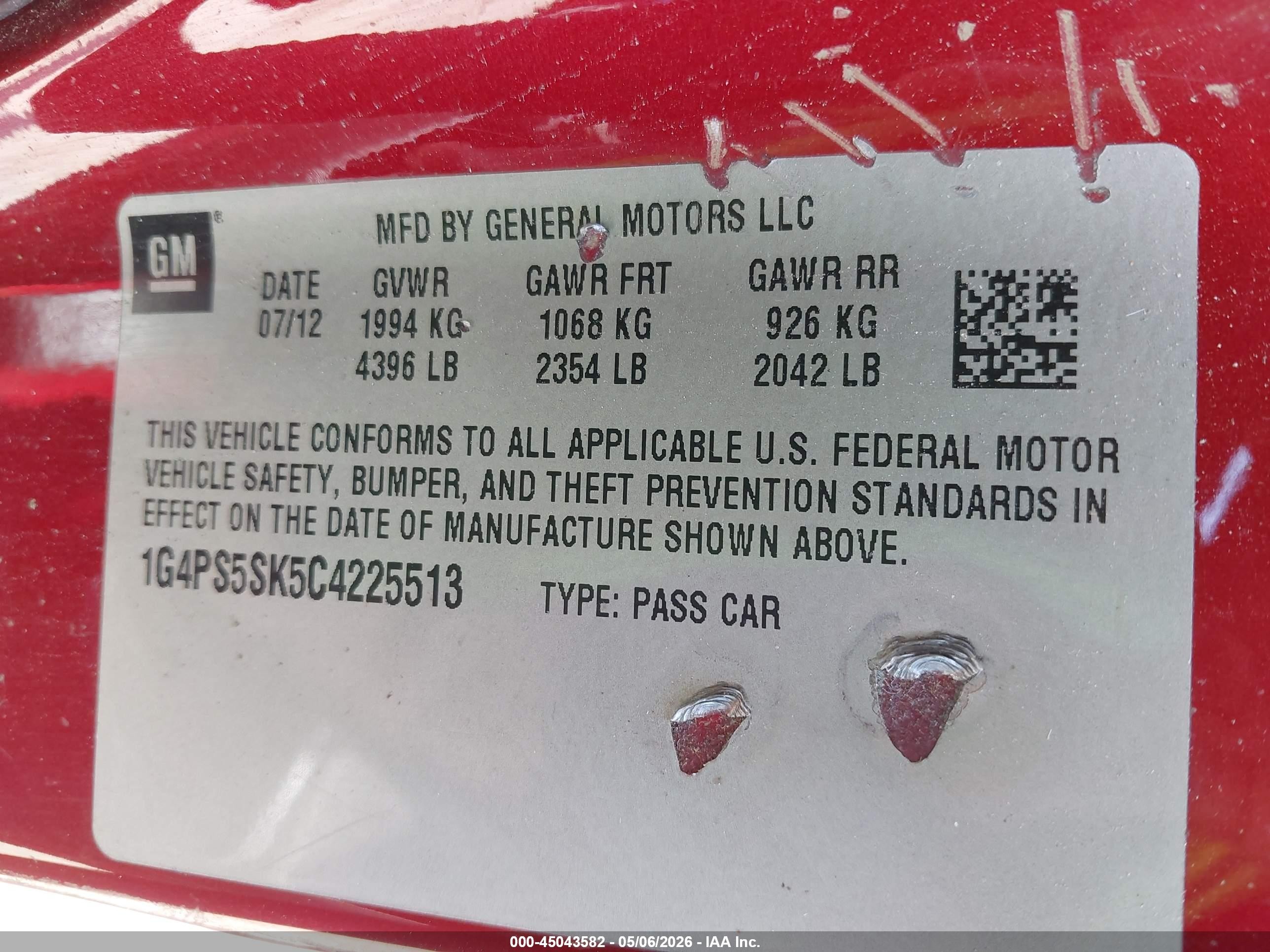 2012 Buick Verano Leather Group Красный vin: 1G4PS5SK5C4225513