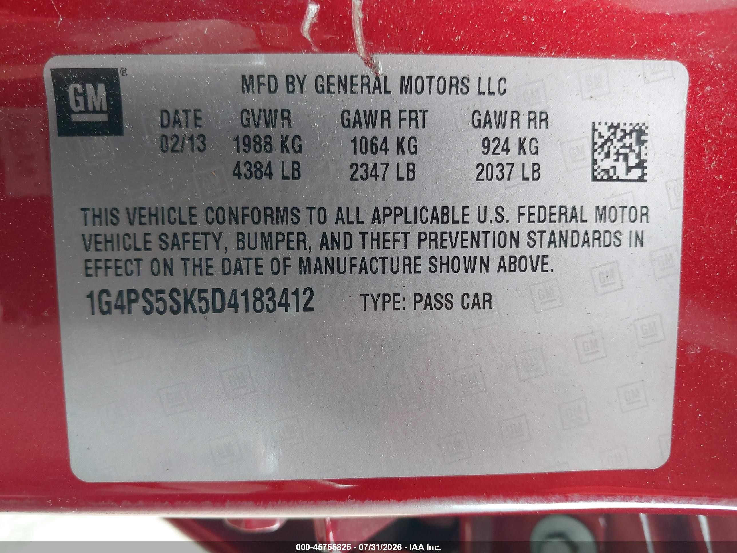 2013 Buick Verano Leather Group Red vin: 1G4PS5SK5D4183412