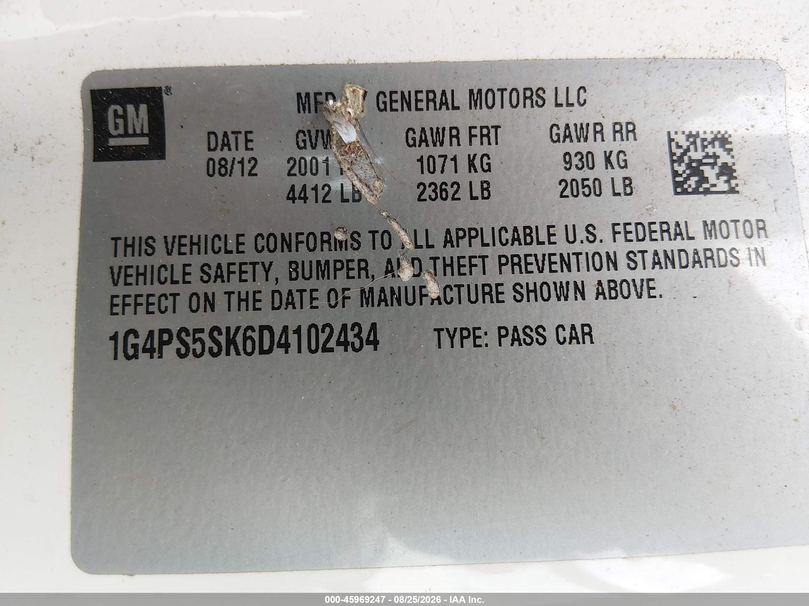 2013 Buick Verano Leather Group White vin: 1G4PS5SK6D4102434