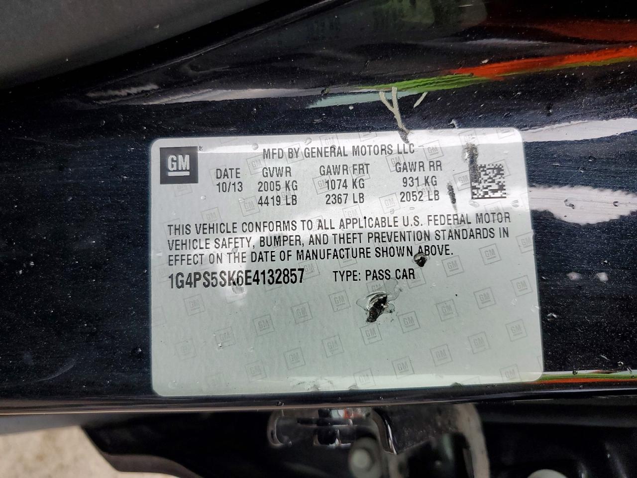 2014 Buick Verano Black vin: 1G4PS5SK6E4132857