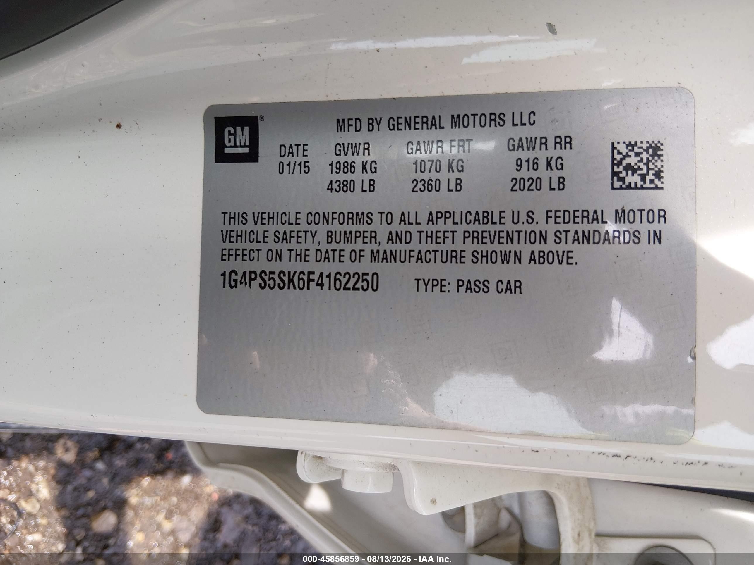 2015 Buick Verano Leather Group White vin: 1G4PS5SK6F4162250