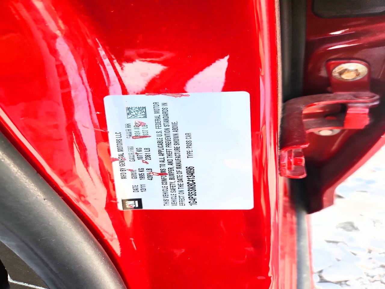 2012 Buick Verano Red vin: 1G4PS5SK8C4134896