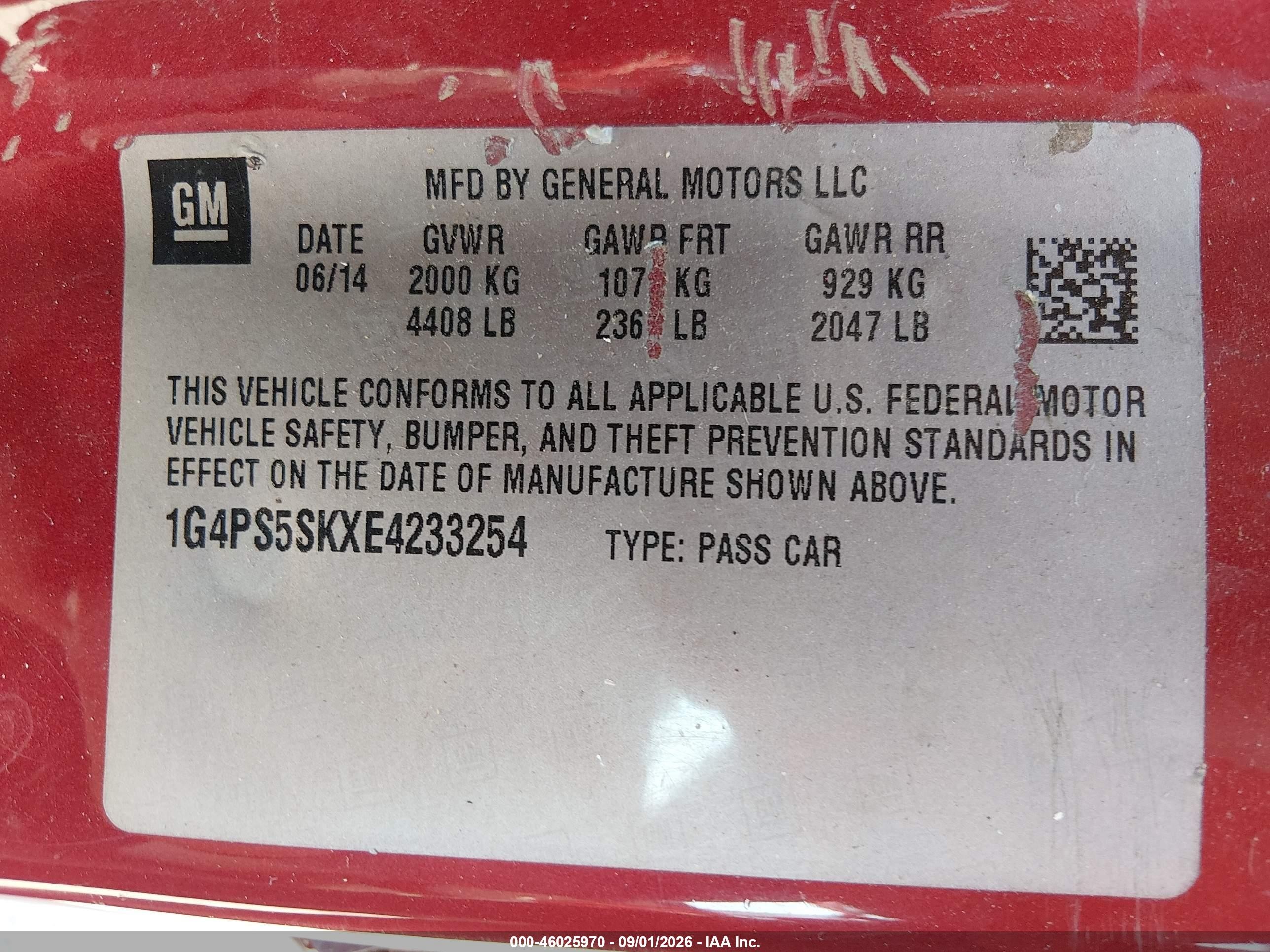 2014 Buick Verano Leather Group Red vin: 1G4PS5SKXE4233254