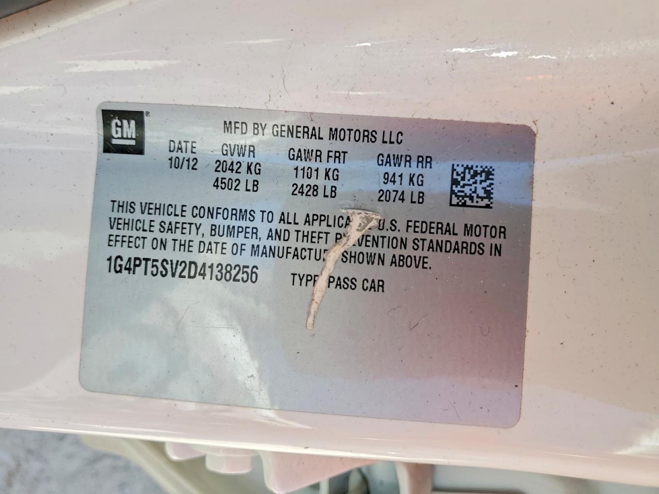2013 Buick Verano Premium White vin: 1G4PT5SV2D4138256