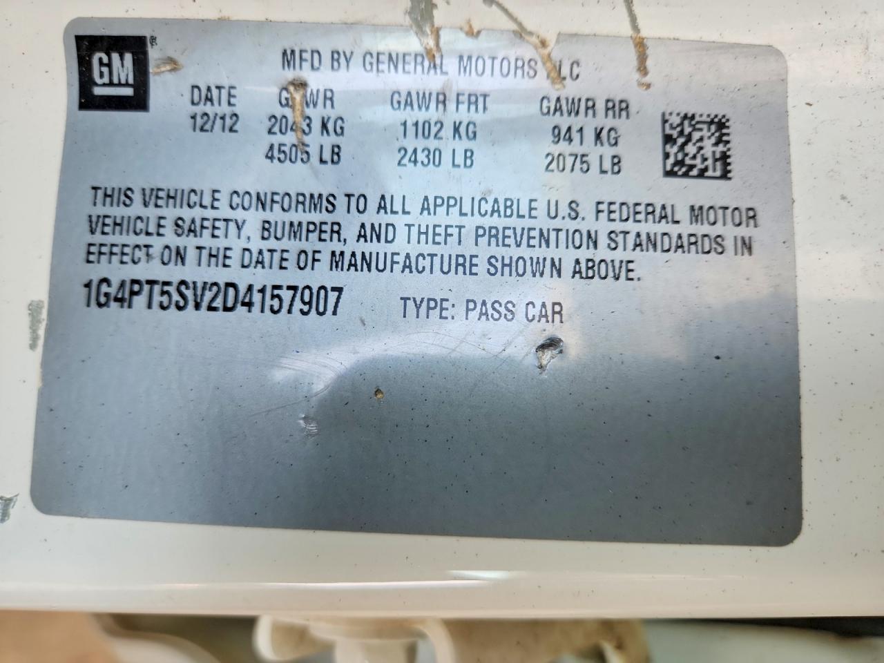 2013 Buick Verano Premium White vin: 1G4PT5SV2D4157907