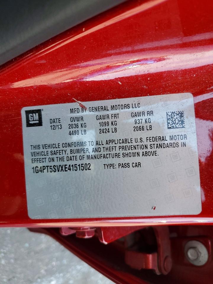 2014 Buick Verano Premium Red vin: 1G4PT5SVXE4151502
