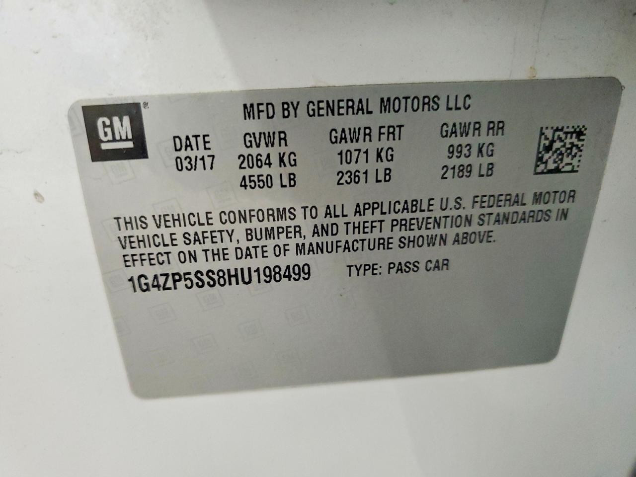 2017 Buick Lacrosse Essence White vin: 1G4ZP5SS8HU198499