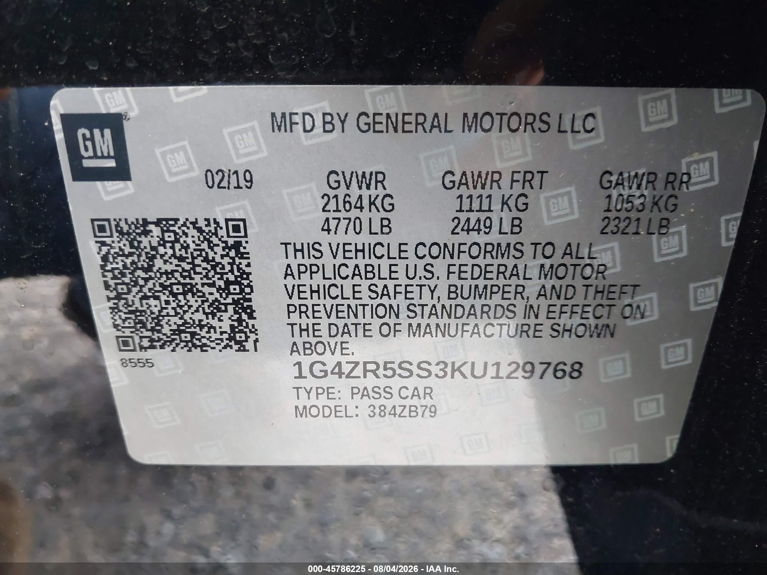 2019 Buick Lacrosse Awd Essence Black vin: 1G4ZR5SS3KU129768