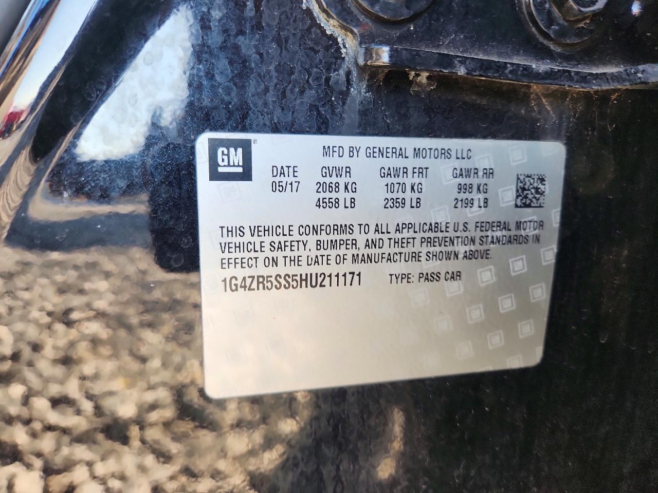 2017 Buick Lacrosse Premium Black vin: 1G4ZR5SS5HU211171