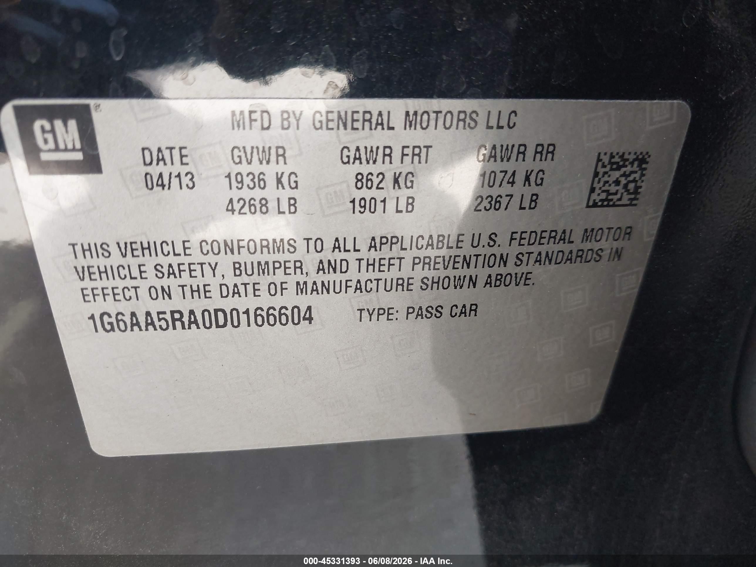 2013 Cadillac Ats Standard Black vin: 1G6AA5RA0D0166604
