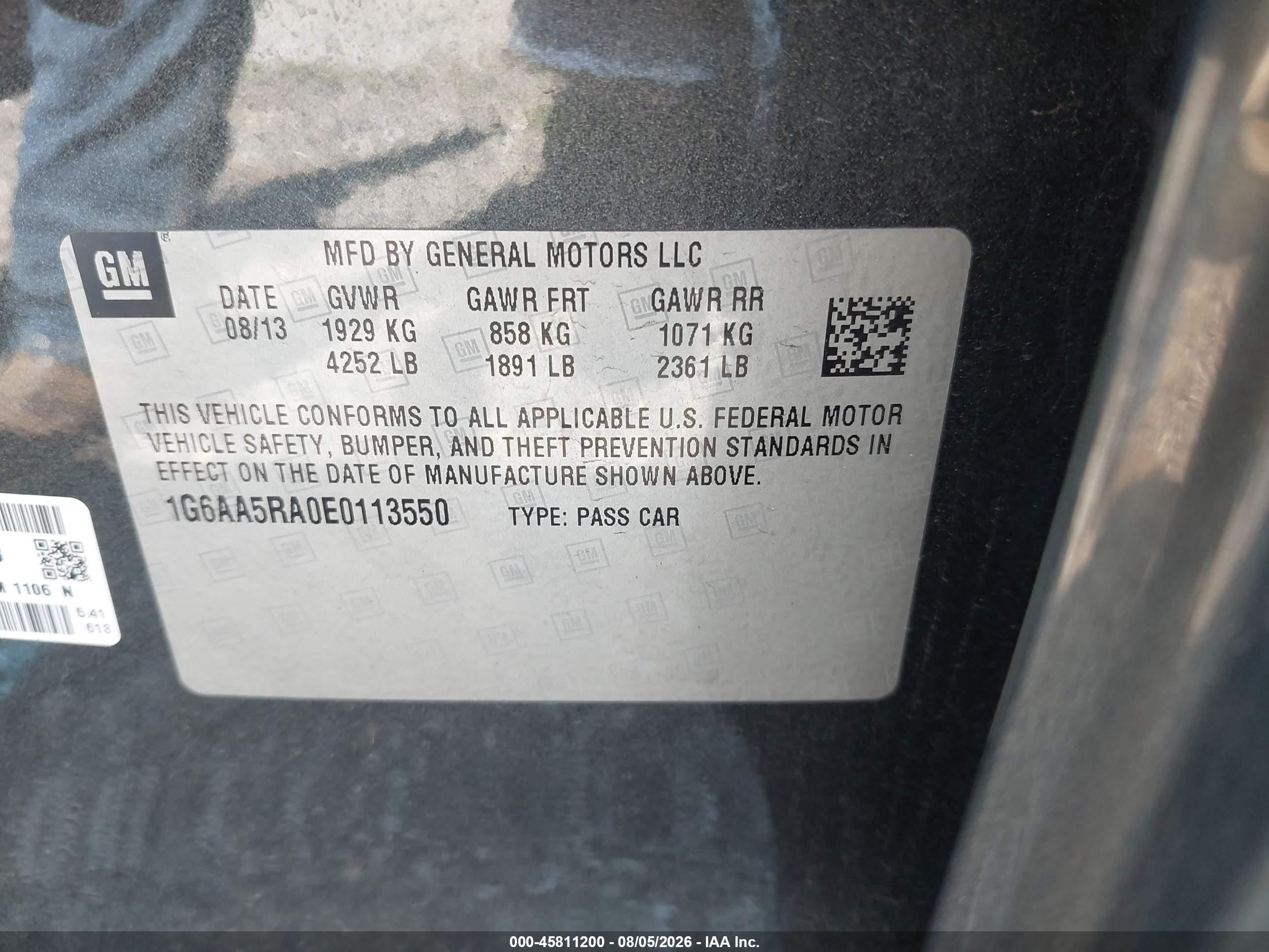 2014 Cadillac Ats Standard Black vin: 1G6AA5RA0E0113550