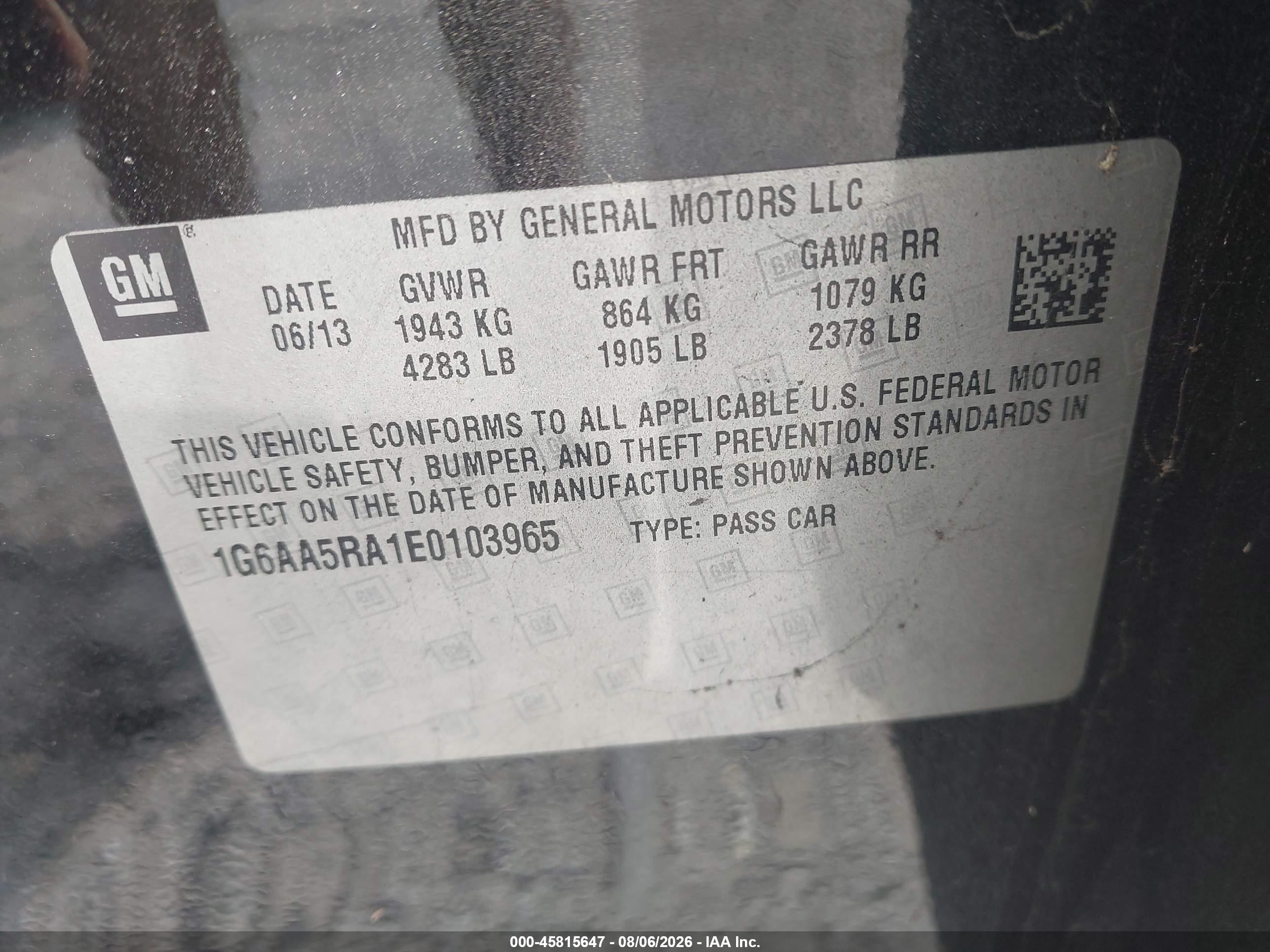 2014 Cadillac Ats Standard Black vin: 1G6AA5RA1E0103965