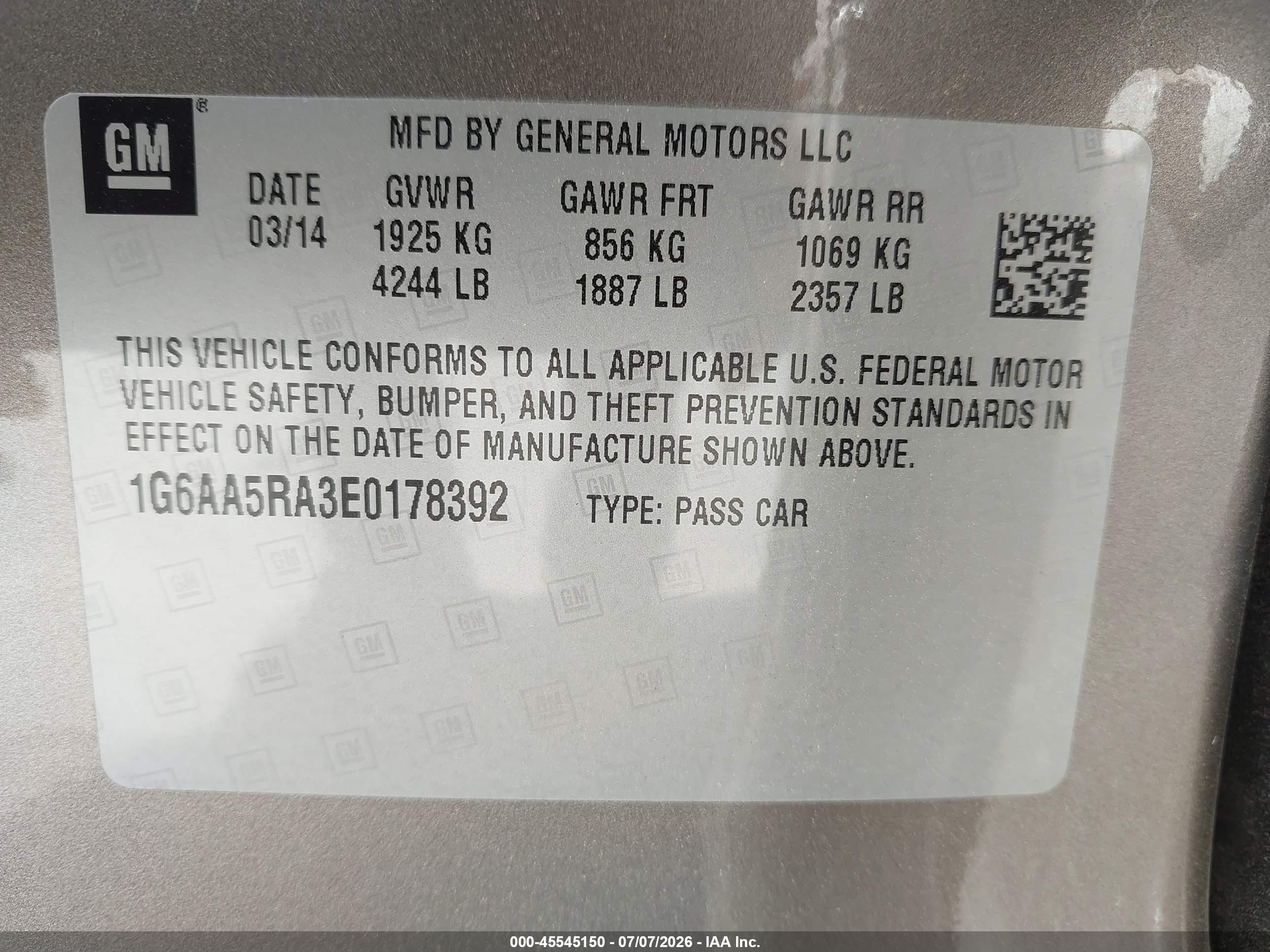 2014 Cadillac Ats Standard Brown vin: 1G6AA5RA3E0178392