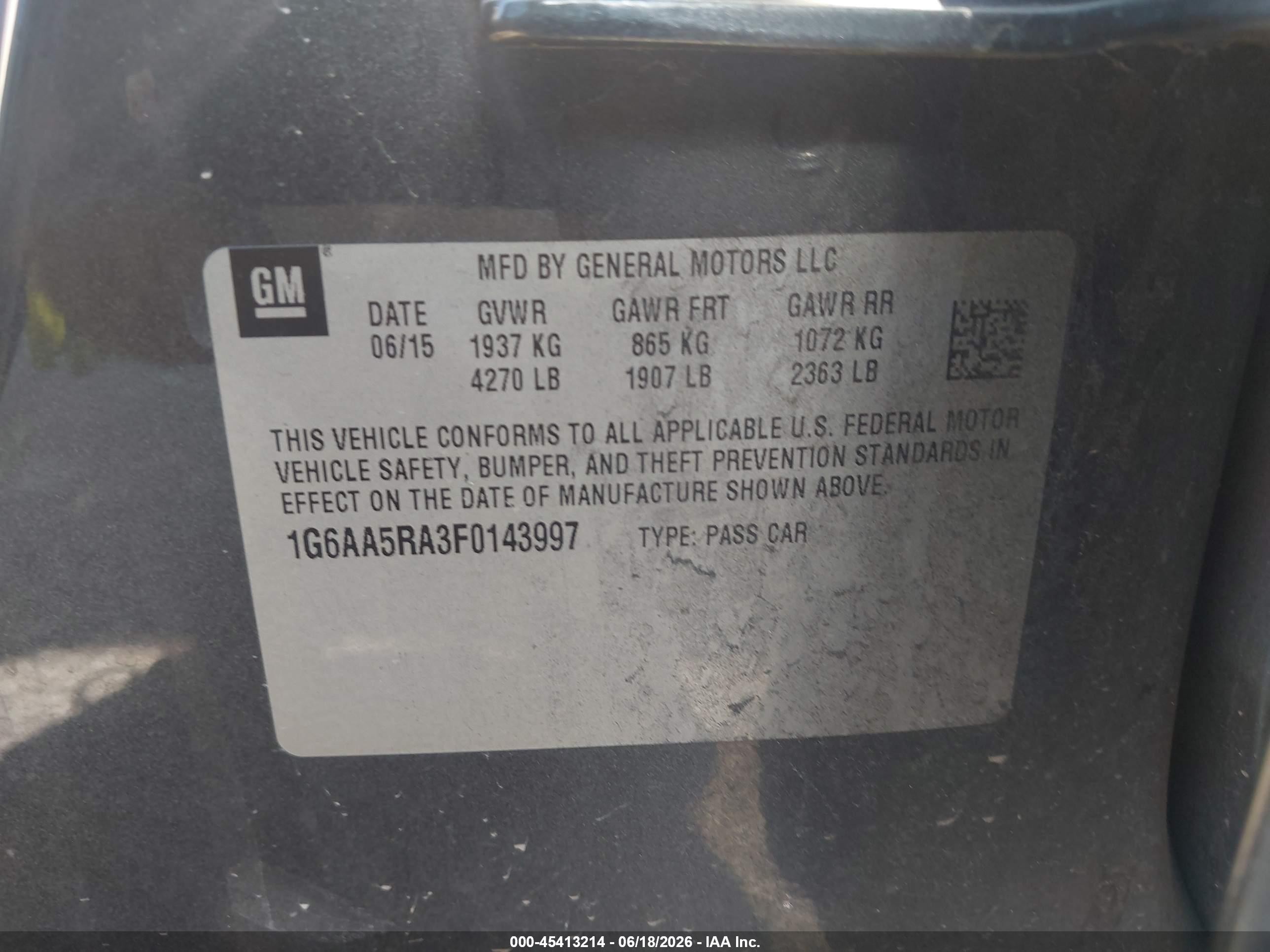 2015 Cadillac Ats Standard Blue vin: 1G6AA5RA3F0143997