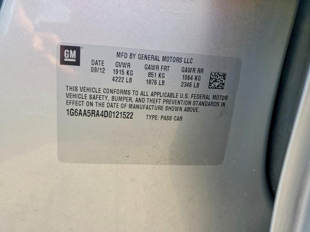 2013 Cadillac Ats Silver vin: 1G6AA5RA4D0121522