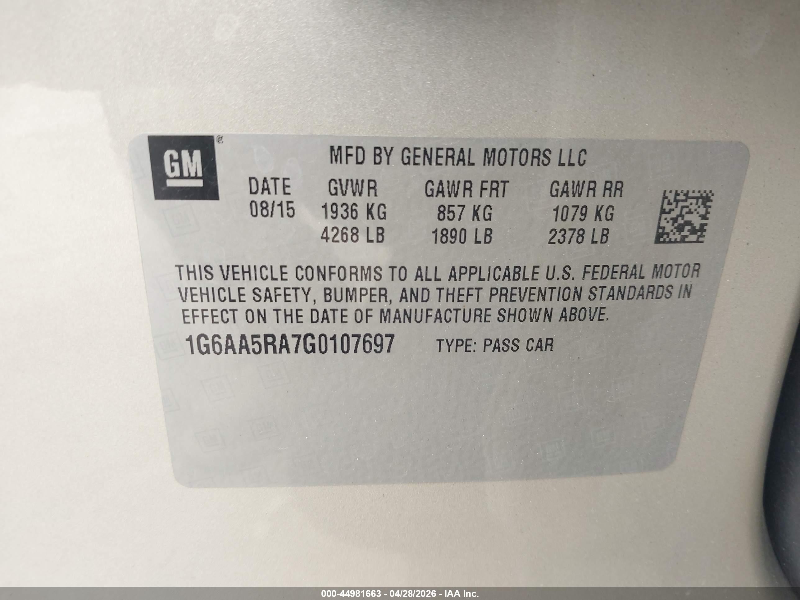 2016 Cadillac Ats Standard Gold vin: 1G6AA5RA7G0107697