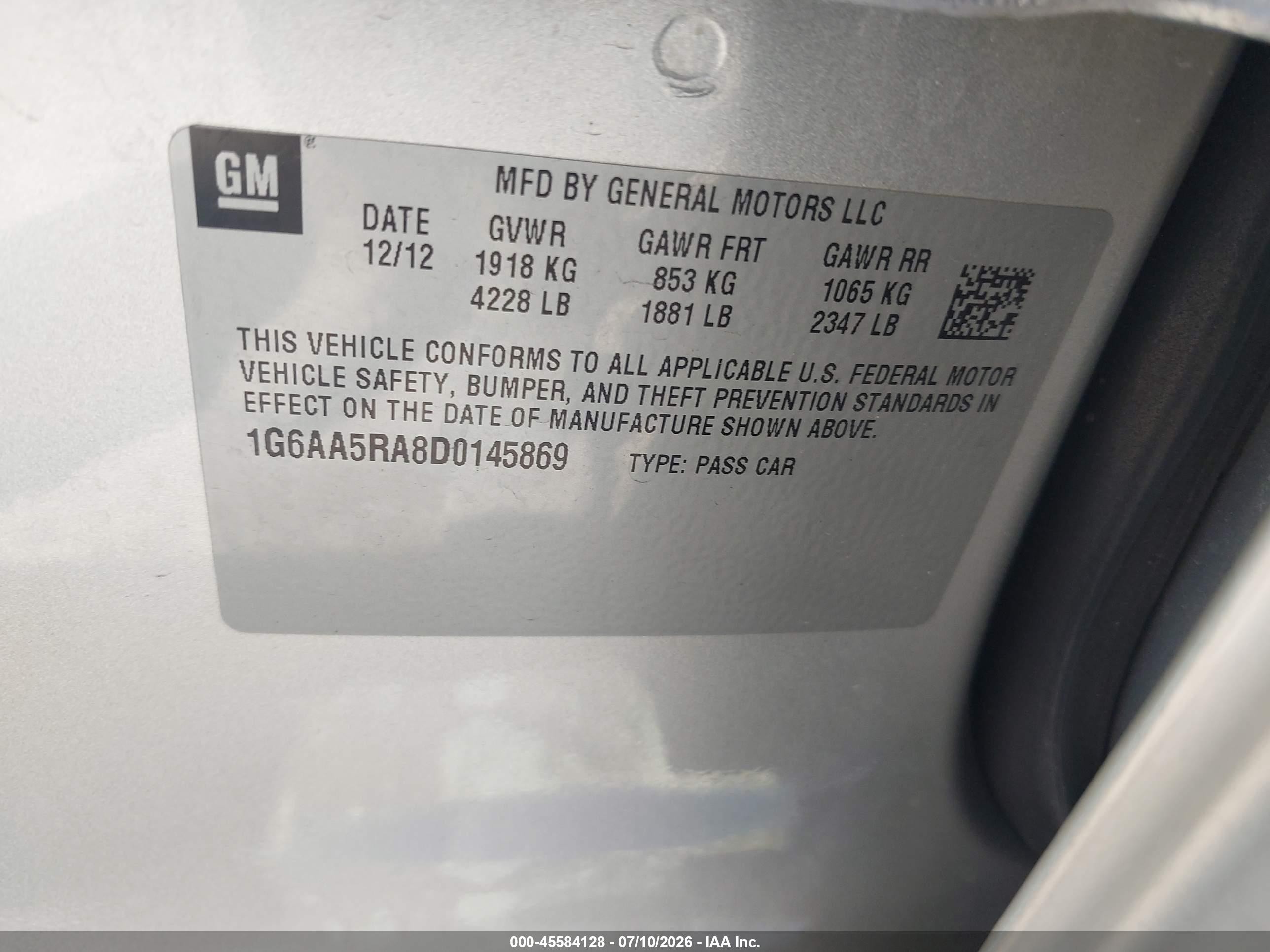 2013 Cadillac Ats Standard Серебряный vin: 1G6AA5RA8D0145869