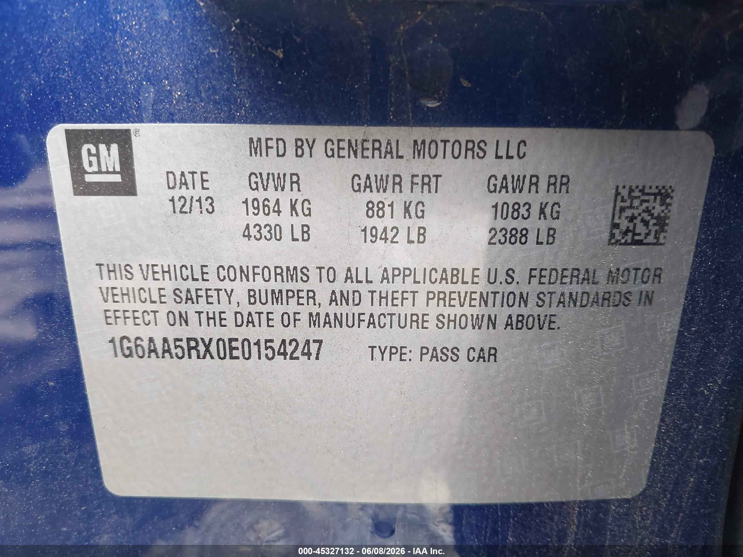 2014 Cadillac Ats Standard Синий vin: 1G6AA5RX0E0154247