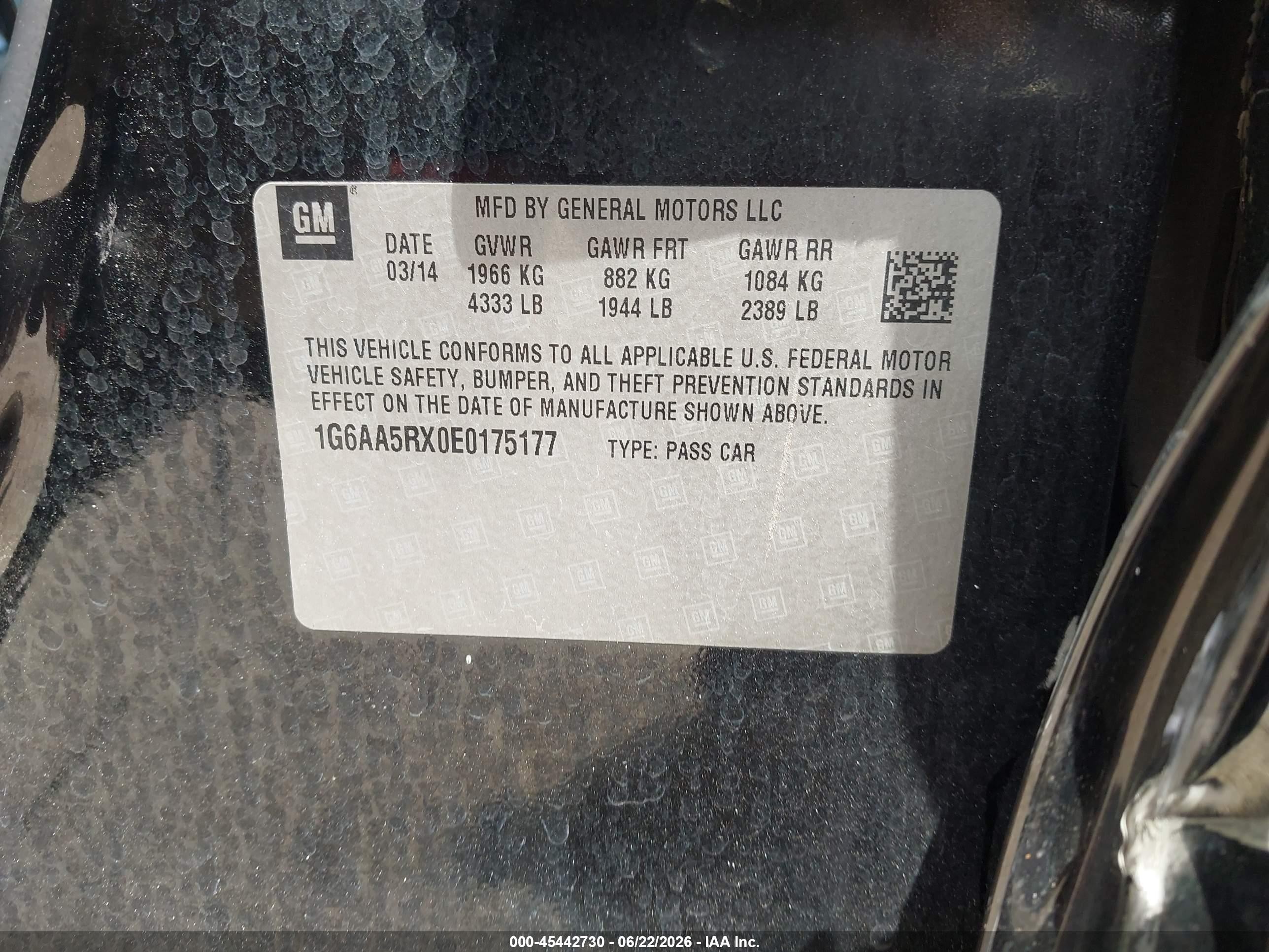 2014 Cadillac Ats Standard Черный vin: 1G6AA5RX0E0175177