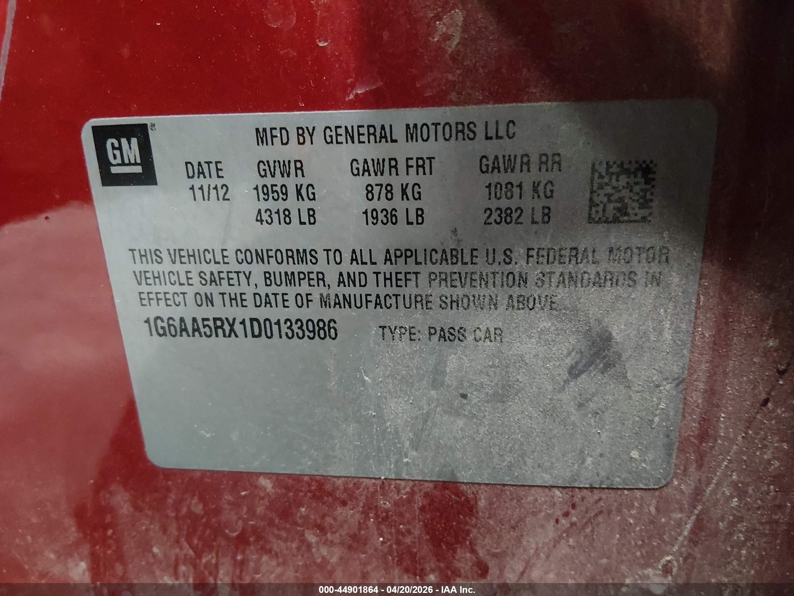 2013 Cadillac Ats Standard Red vin: 1G6AA5RX1D0133986