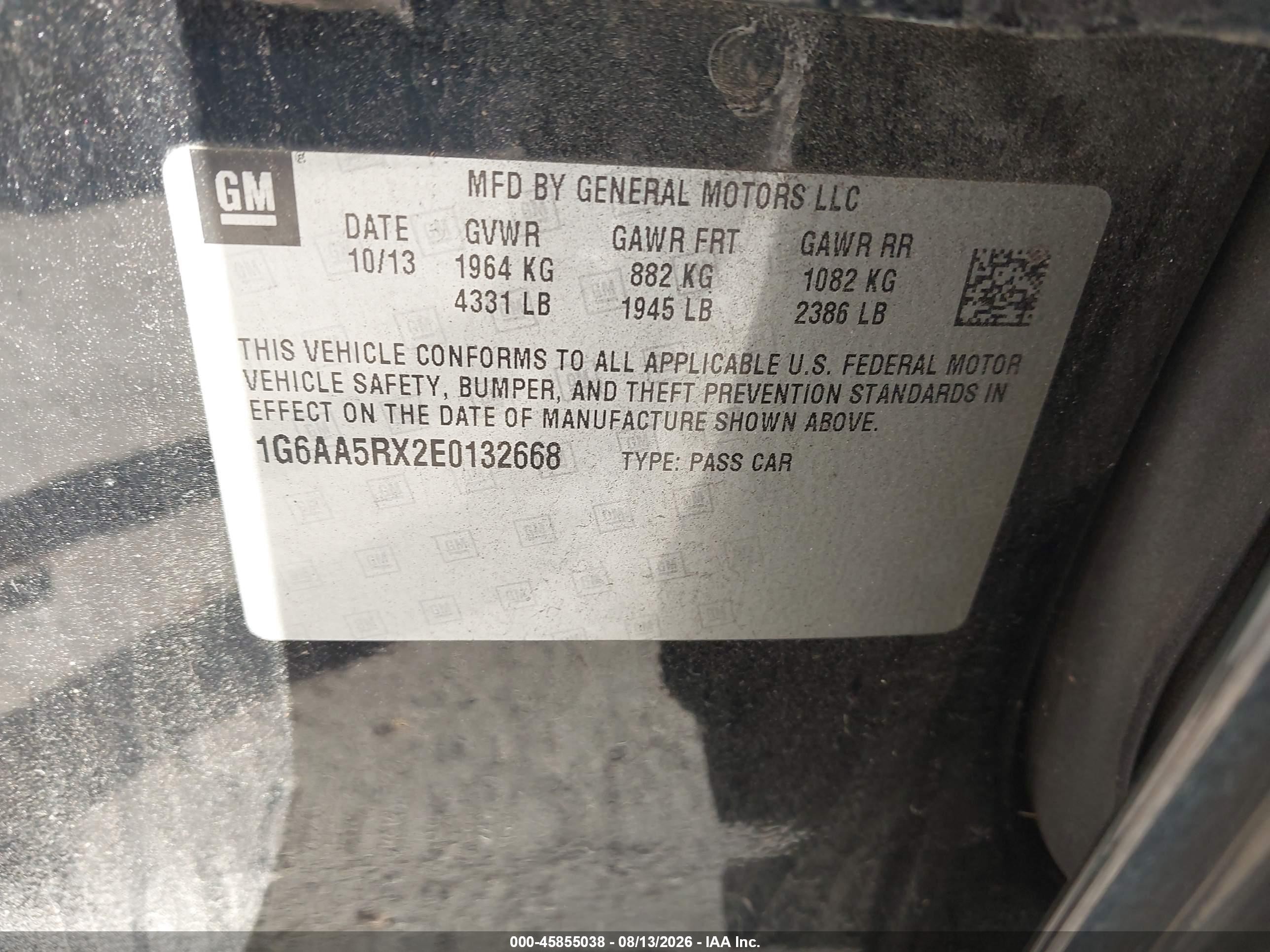 2014 Cadillac Ats Standard Black vin: 1G6AA5RX2E0132668