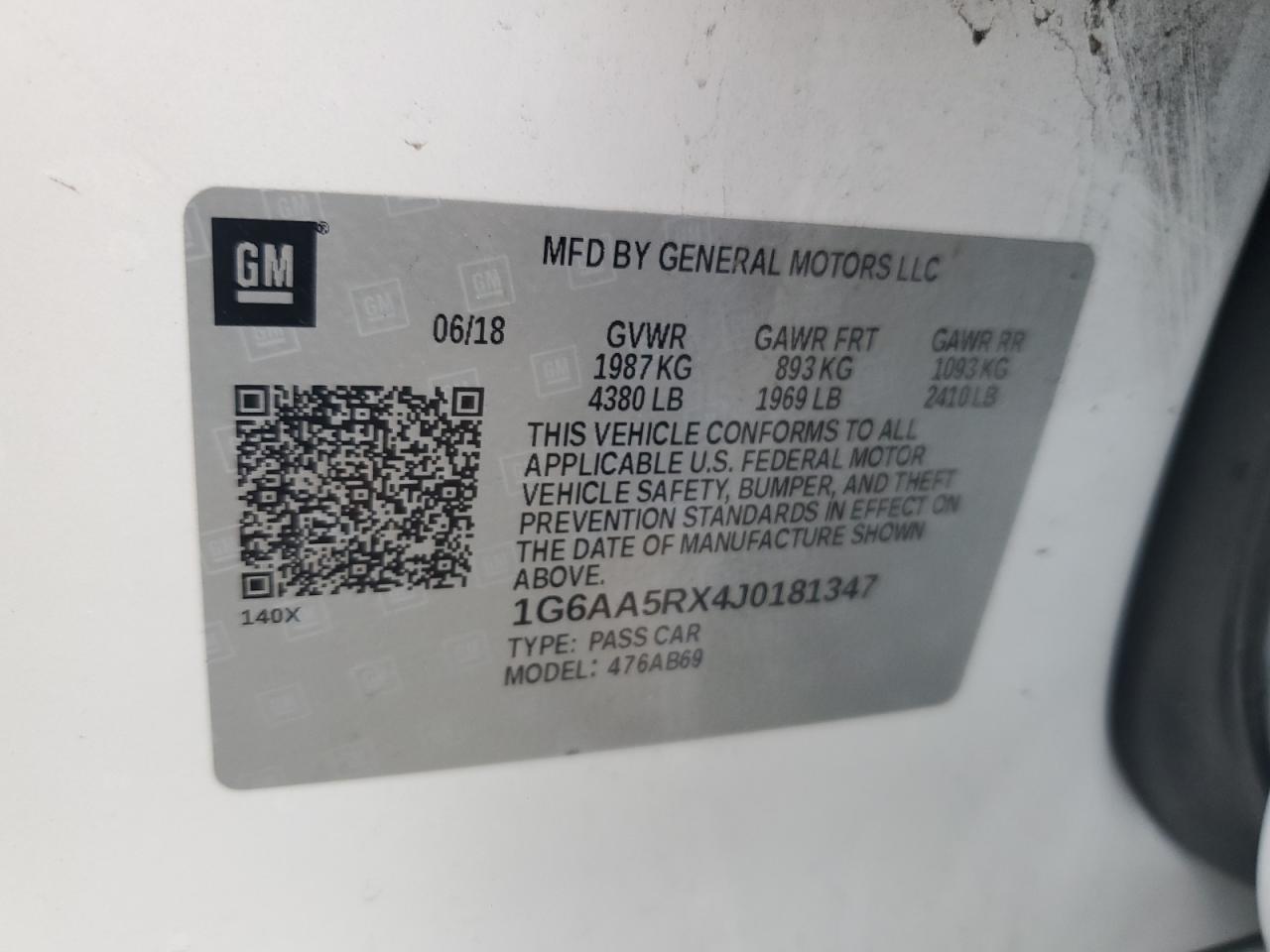 2018 Cadillac Ats Белый vin: 1G6AA5RX4J0181347